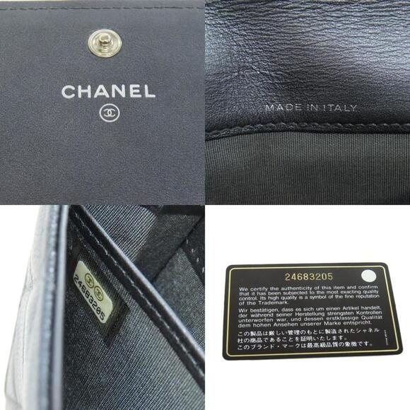 CHANEL Gray Caviar Leather Logo Wallet - Picture 7 of 11